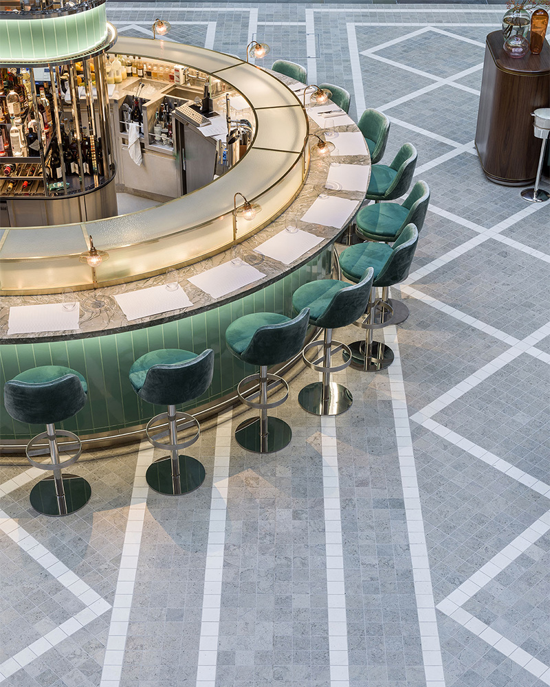 Fortnum Royal Exchange Bar and Restaurant, London by Universal Design Studio. Photography by Andrew-Meredith